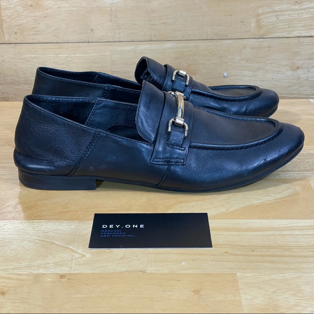 Steve Madden Seaton Black Leather Slip On Loafer